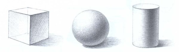 Геометрические фигуры карандашом