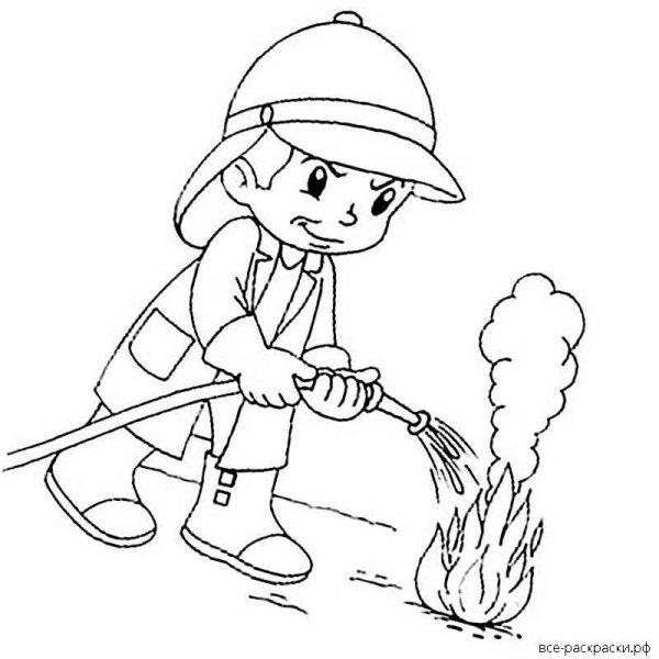 Пожарный рисунок карандашом