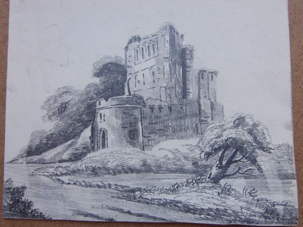 Рисунки карандашом развалины замка