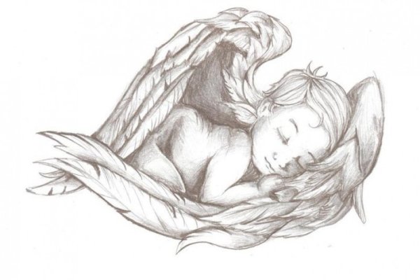 Ангел карандашом для срисовки