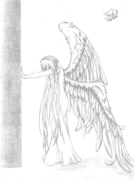 Картинки ангела для срисовки