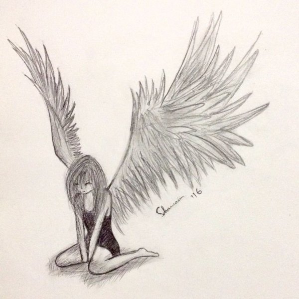 Картинки для срисовки ангел