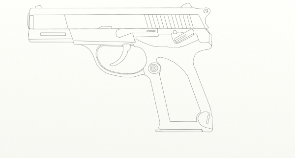 Рисование по клеточкам пистолет