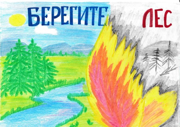 Берегите лес от пожара раскраска