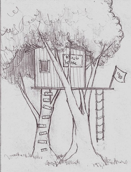 Домик рисунок карандашом