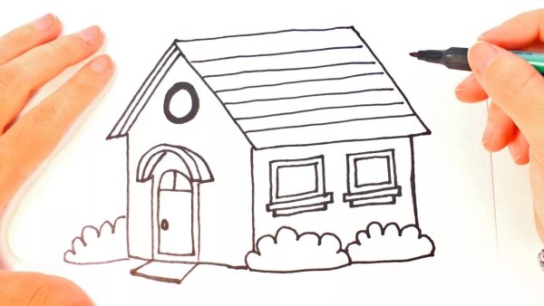 Домик карандашом для детей