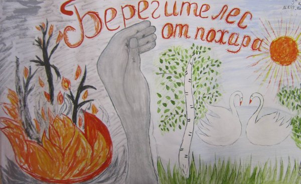 Берегите лес рисунок карандашом