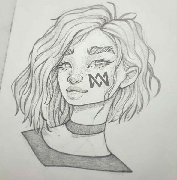 Набросок лица для скетчбука