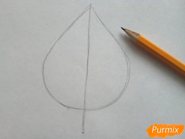 Рисование березового листа поэтапно