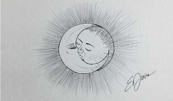 Рисуем месяц и звезды