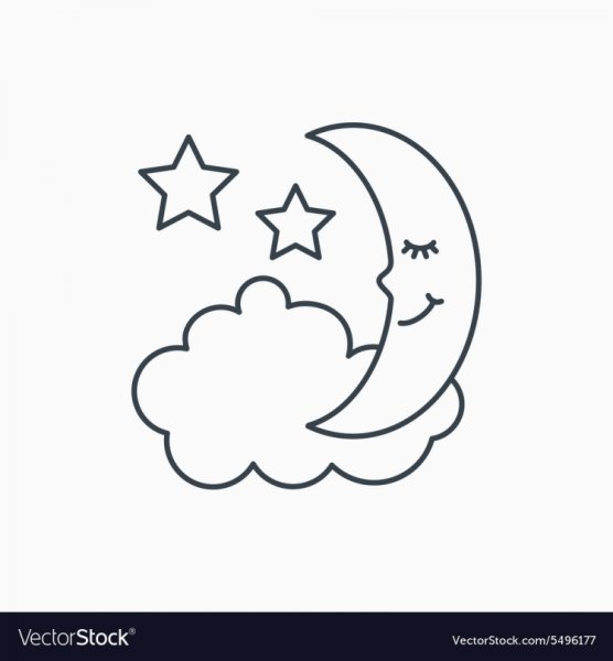 Луна раскраска для детей