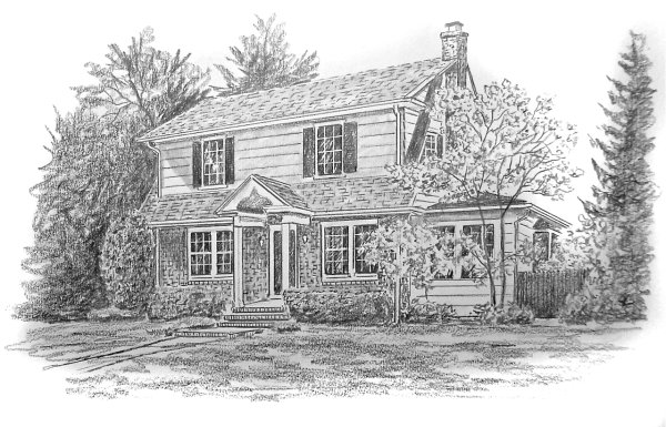 Американский дом карандашом