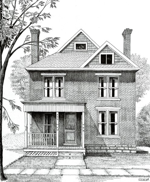 Фасады домов в графике