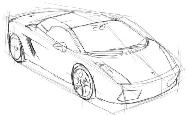Ламборджини рисунок карандашом