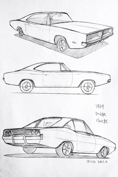 Dodge Charger 1969 чертежи