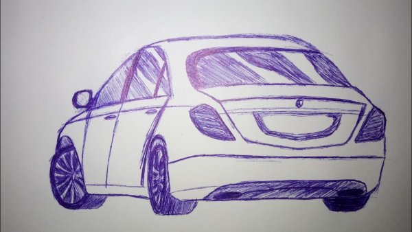 Машины зарисовка ручкой