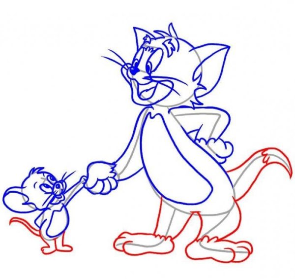 Том и Джерри рисунки цветные легкие
