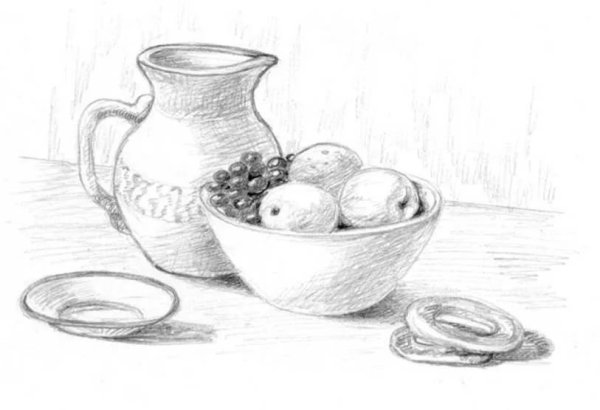 Натюрморт карандашом легкий