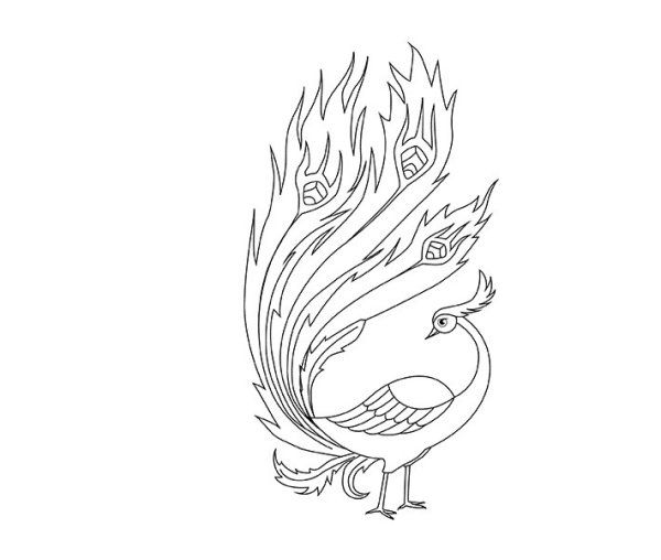 Нарисовать птицу Феникс поэтапно
