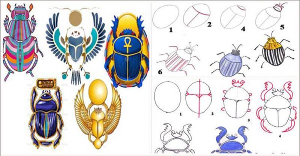 Жук скарабей рисунок древнего Египта