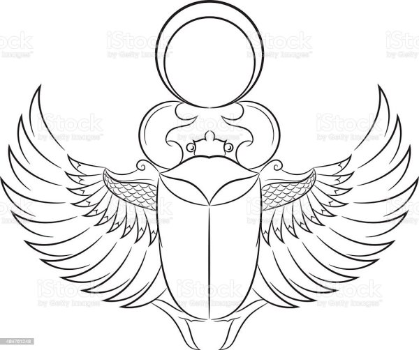 Египетский символ скарабей раскраска