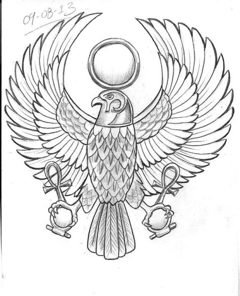 Египетский Сокол тату эскиз