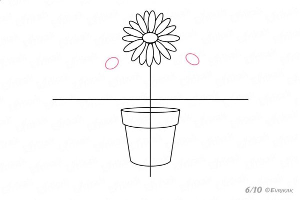 Ваза с цветами в графике