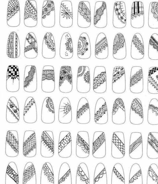 Ногти трафарет рисунок