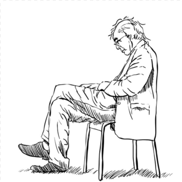 Эскиз сидящего человека