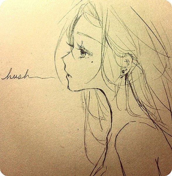 Аниме девушка лицо боком