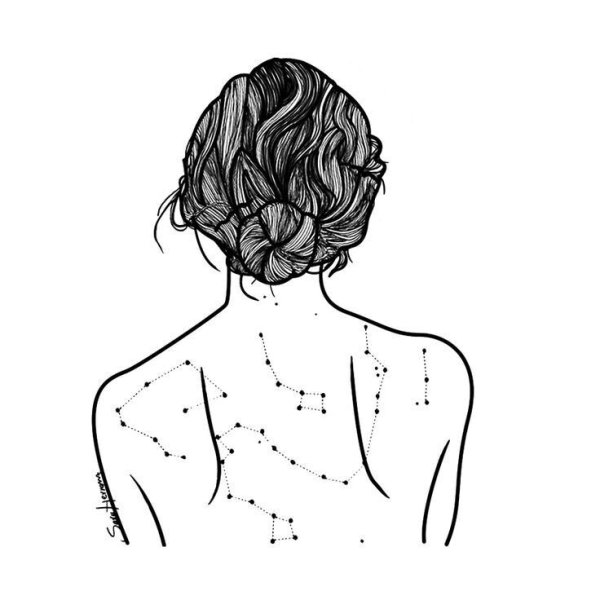 Девочка со спины рисунок карандашом