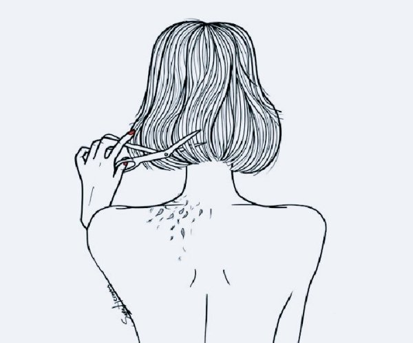 Рисунок карандашом женщина со спины
