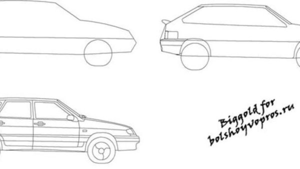 ВАЗ 2106 нарисовать спереди