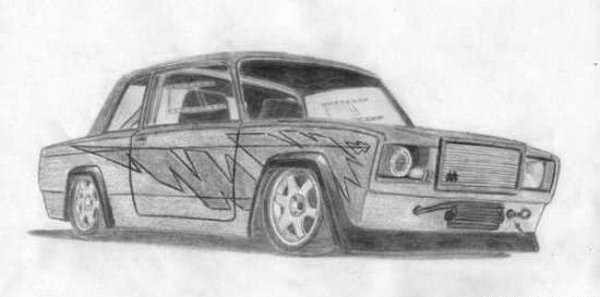 ВАЗ 2114 карандашом