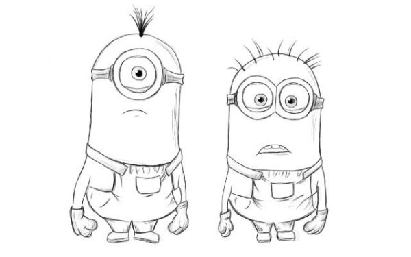 Миньон рисунок карандашом