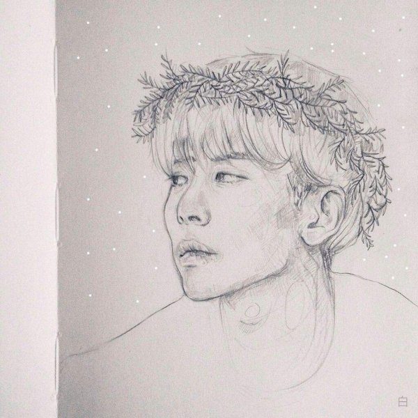 Ким ДЖОНХЕН рисунок карандашом