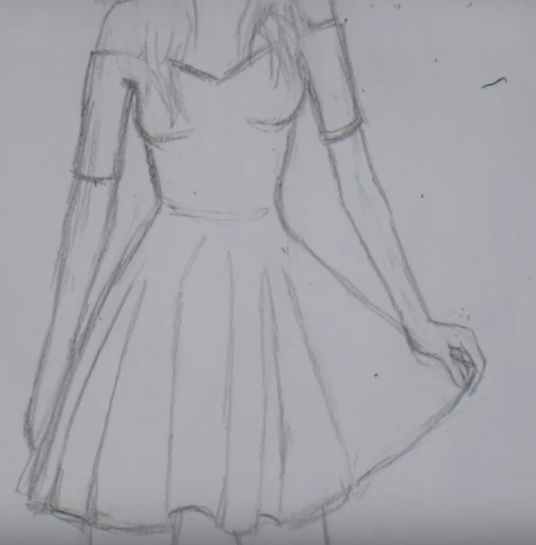 Раскраски платья модные