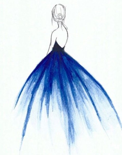 Рисунки девушек в платьях карандашом