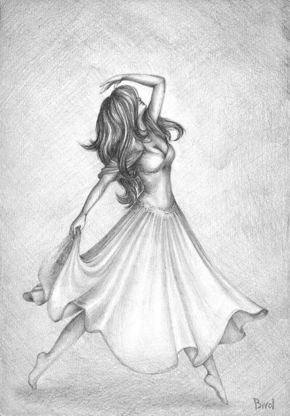 Поэтапное рисование платья