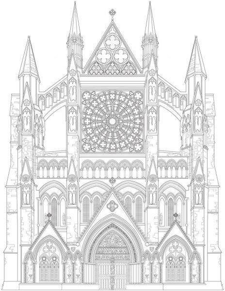Кельнский собор фасад чертеж
