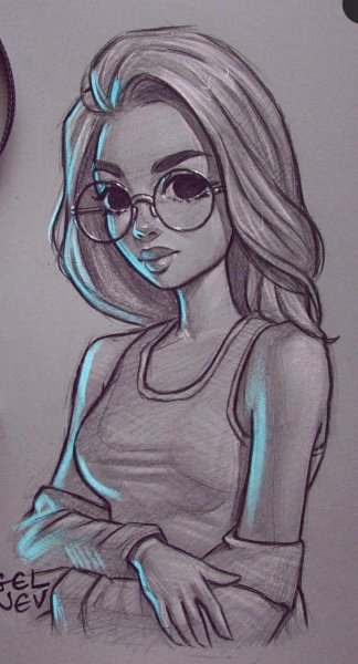 Рисунки для срисовки девушки