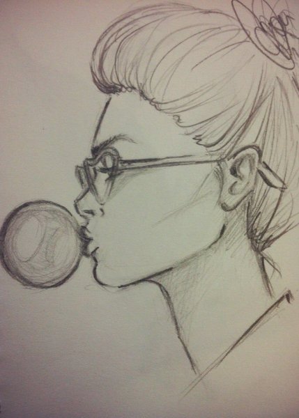 Рисунки чёрно белые девушки