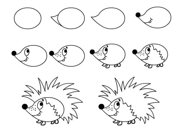 Поэтапное рисование для детей