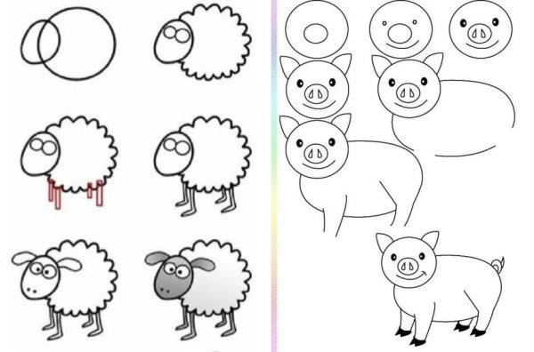 Поэтапное рисование для детей