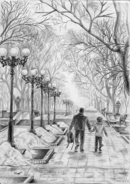 Парк карандашом