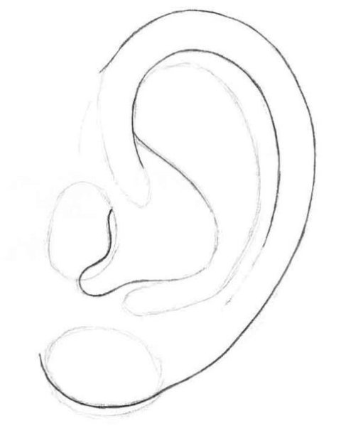 Нарисовать маленькое ухо