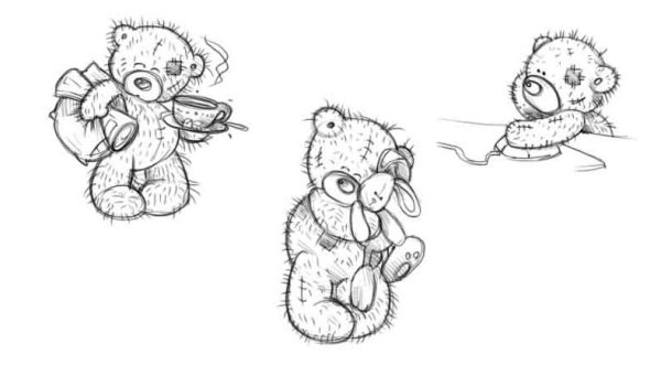 Мишка рисунок карандашом