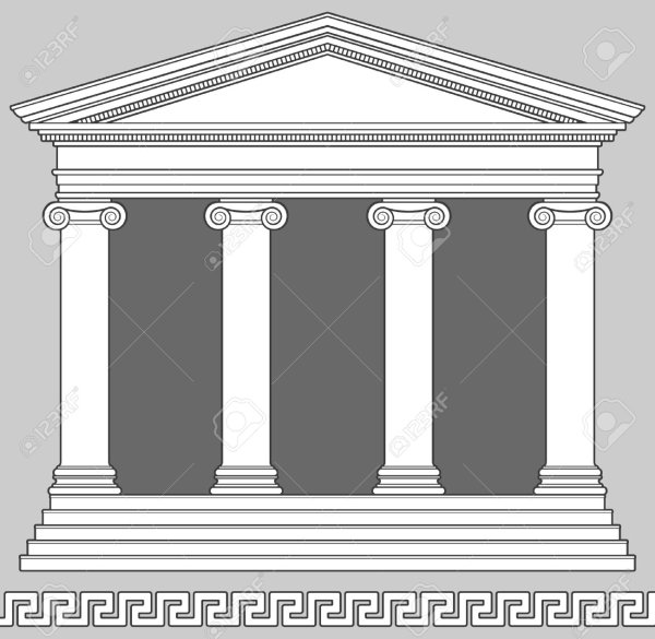 Античный стиль в архитектуре карандашом