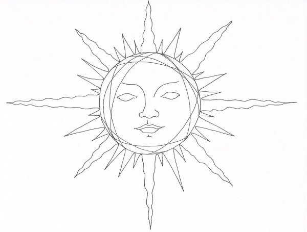 Солнышко раскраска для детей