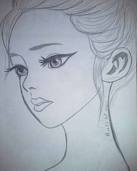 Рисунок девушки карандашом